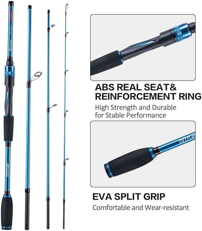 Goture Travel Fishing Rods, 4 Piece Fishing Pole with Case/Bag, Casting/Spinning Rod,Ultralight Fishing Baitcasting Rod 7ft for Saltwater Trout, Bass, Walleye, Pike - Image 5