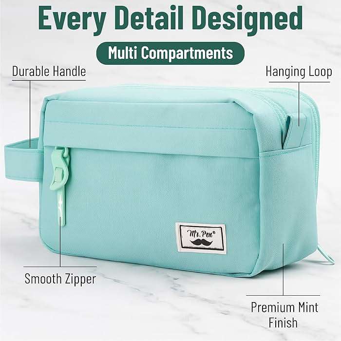 Mr. Pen- High Capacity Pencil Case, Large Pencil Pouch with 3 Compartments and 2 Pockets, Large Pencil Bag with Smooth Zipper, Cute Pencil Case Pouch Organizer, School Supplies for Teens - Image 6