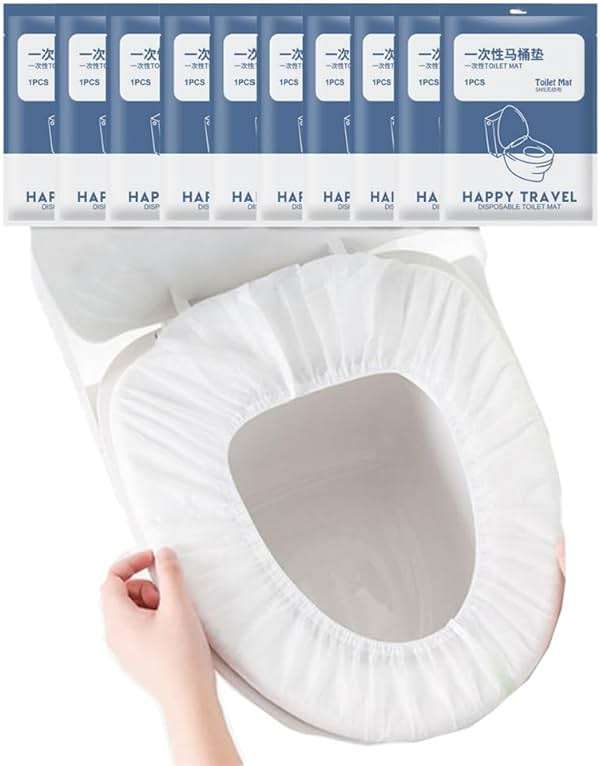 Disposable Non-woven Toilet Pad Water Proof Toilet Cover Portable Travel Hotel Toilet Seat Cover 11 Pieces Thickened Version (white) - Image 1