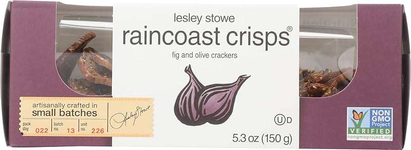 Lesley Stowe Raincoast Crisps Fig and Olive Flavor, Non GMO, 5.3 Ounce (Pack of 12) - Image 1