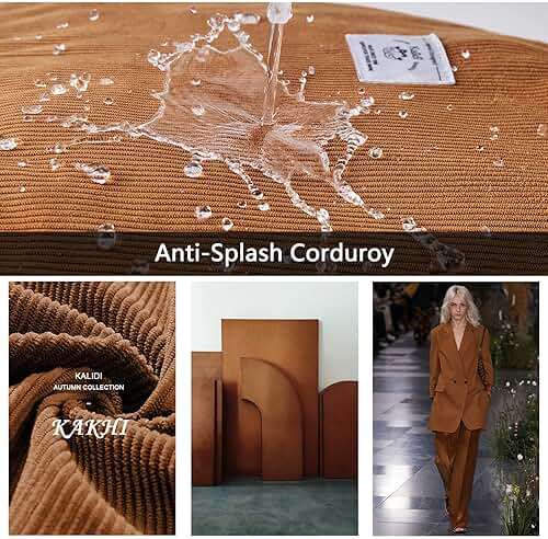 KALIDI Corduroy Tote Bag, Large Messenger Bag Shoulder Hobo Anti Splash Crossbody Zipper Bag Casual Work Shopping Women - Image 3