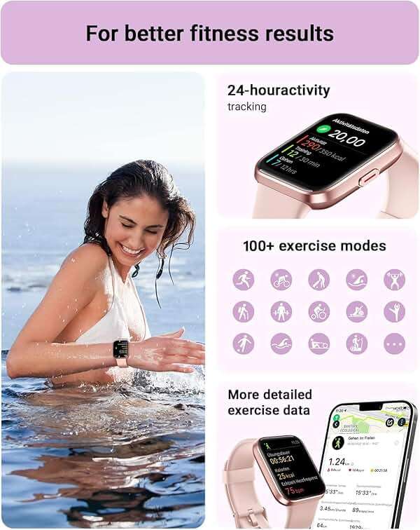 Tensky Smart Watch for Women Android & iPhone, Alexa Built-in, 1.8" Touch Screen Fitness Tracker with Answer/Make Calls, 3ATM Waterproof Heart Rate/Sleep/SpO2 Monitor, Pedometer, 100+ Sport Modes - Image 5