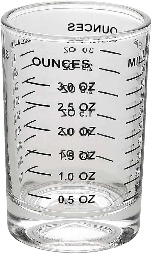 OGGI Measuring Shot Glass with Measuring Lines, 3oz / 90ml - Bartender Accessories, Jigger for Bartending, Shot Glass Measuring Cup with Ounces & Milliliters - Image 1