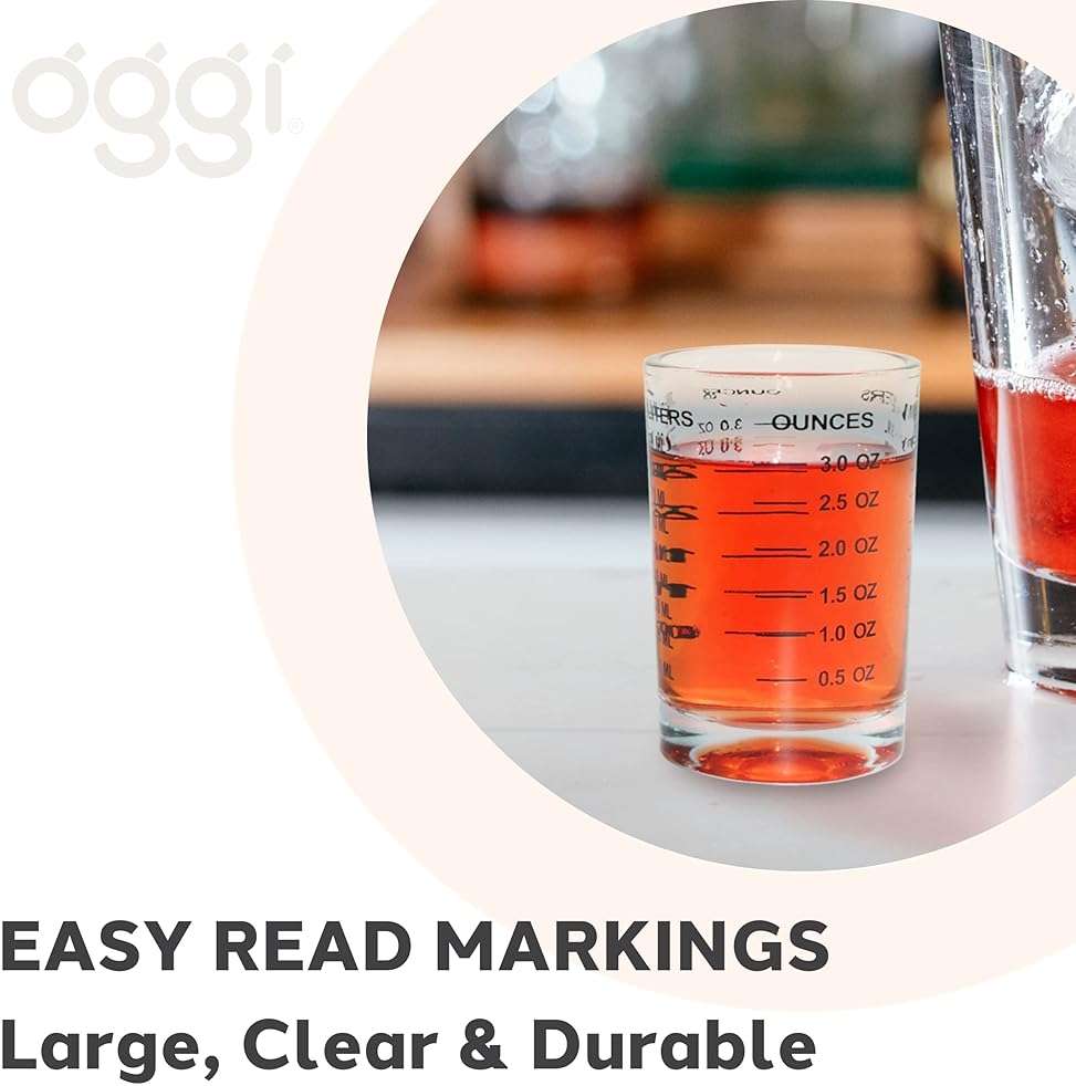 OGGI Measuring Shot Glass with Measuring Lines, 3oz / 90ml - Bartender Accessories, Jigger for Bartending, Shot Glass Measuring Cup with Ounces & Milliliters - Image 6
