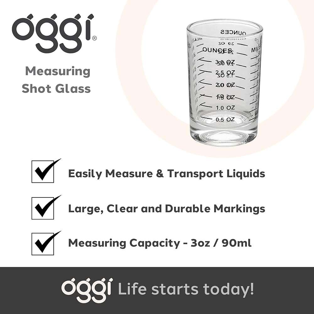 OGGI Measuring Shot Glass with Measuring Lines, 3oz / 90ml - Bartender Accessories, Jigger for Bartending, Shot Glass Measuring Cup with Ounces & Milliliters - Image 7