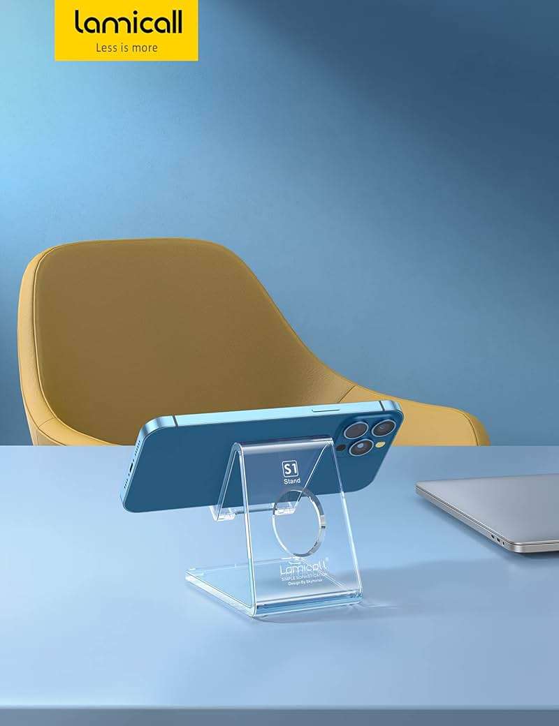 Lamicall Cell Phone Stand, Desk Accessories - Clear Office Cell Phone Holder, Acrylic Phone Stand, Desktop, Acrylic Office Gaming Desk Decor Accessories, Suitable for iPhone, 4-8'' Phone, Gifts - Image 7