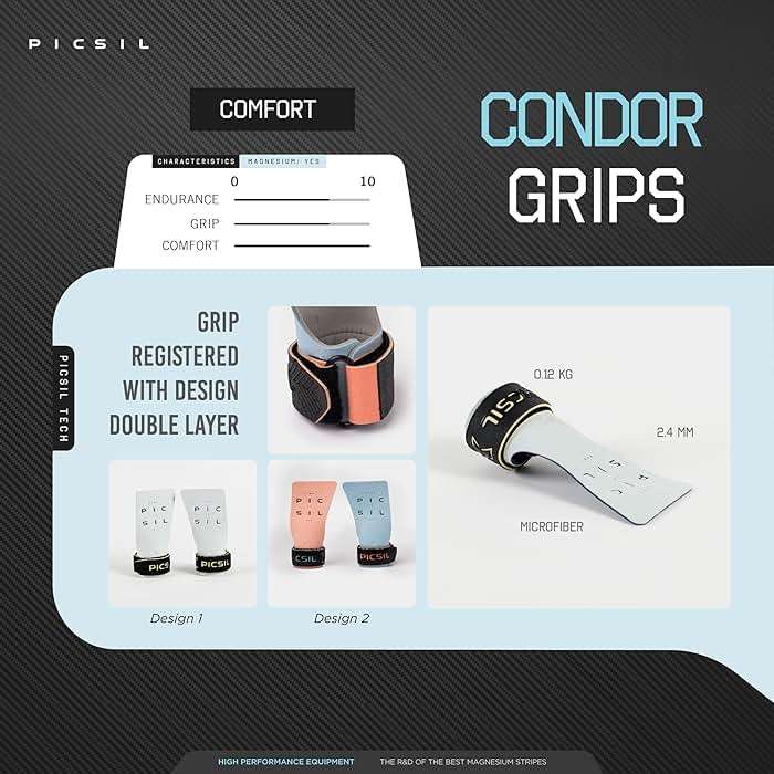 PICSIL - Condor Grips | Premium Hand Protection | Ideal for Cross Training, Gym & Calisthenics | Magnesium Enhanced Grip | Designed for Athletes of All Levels - Image 4