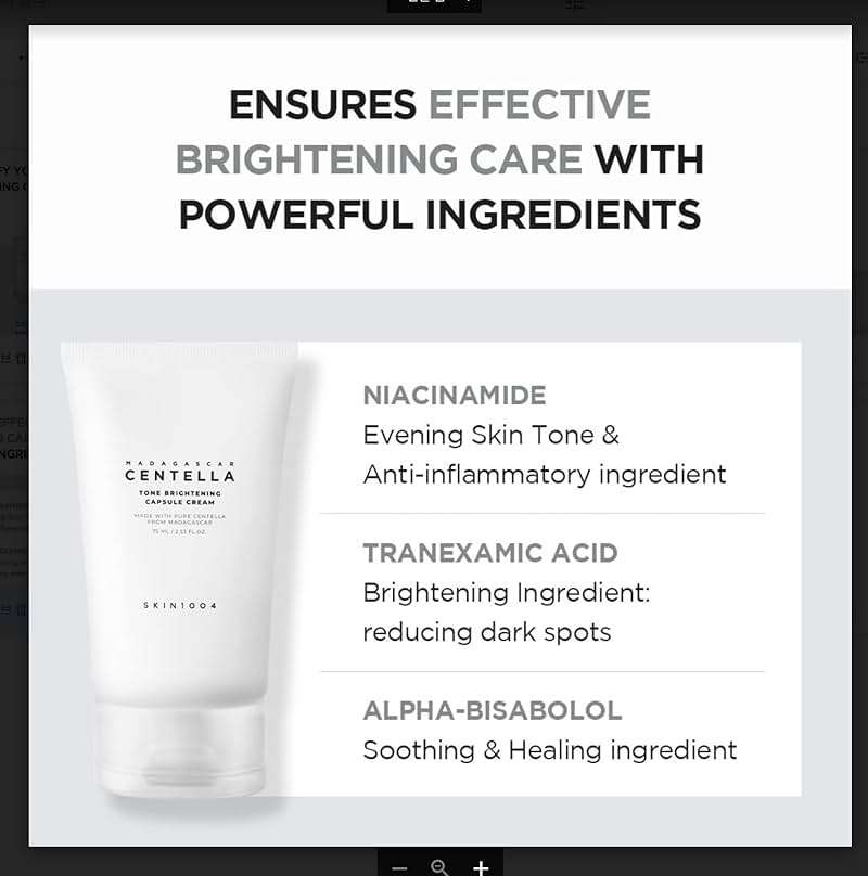 SKIN1004 Tone Balancing Capsule Cream, Korean Face Moisturiser with Madewhite, Niacinamide & Tranexamic Acid, Hydrating Face Cream with Madagascar Centella, Korean Skincare, 2.54 fl.oz, 75ml - Image 3