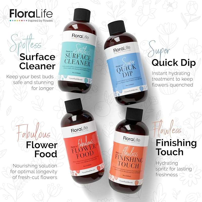 FloraLife Fresh-Cut Flowers Care Kit - Nutrition, Hydration, & Cleaning Solution with Cutting Shears - Image 2