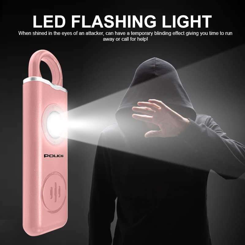 Police Personal Safety Alarm 130dB Rechargeable Emergency Self Defense Keychain with LED Flashlight & SOS for Women, Men, Kids & Seniors, Pink - Image 5