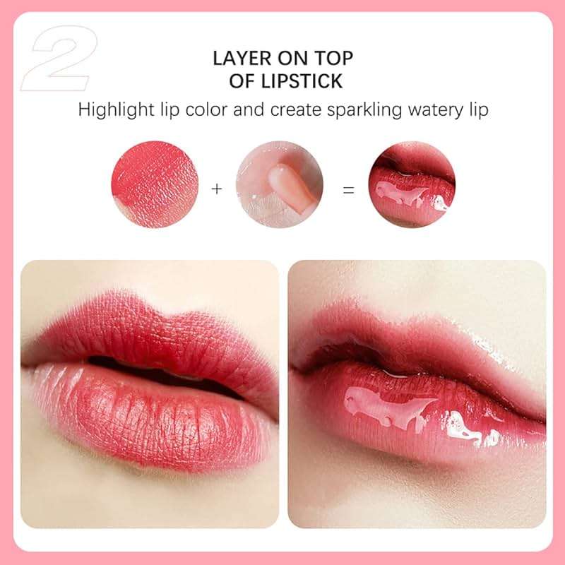 Alisesun Lip Oil Hydrating Tinted Lip Balm, Plump Lip Gloss Lip Care Transparent Toot Lip Oil Tinted (015# Cherry Red) - Image 6