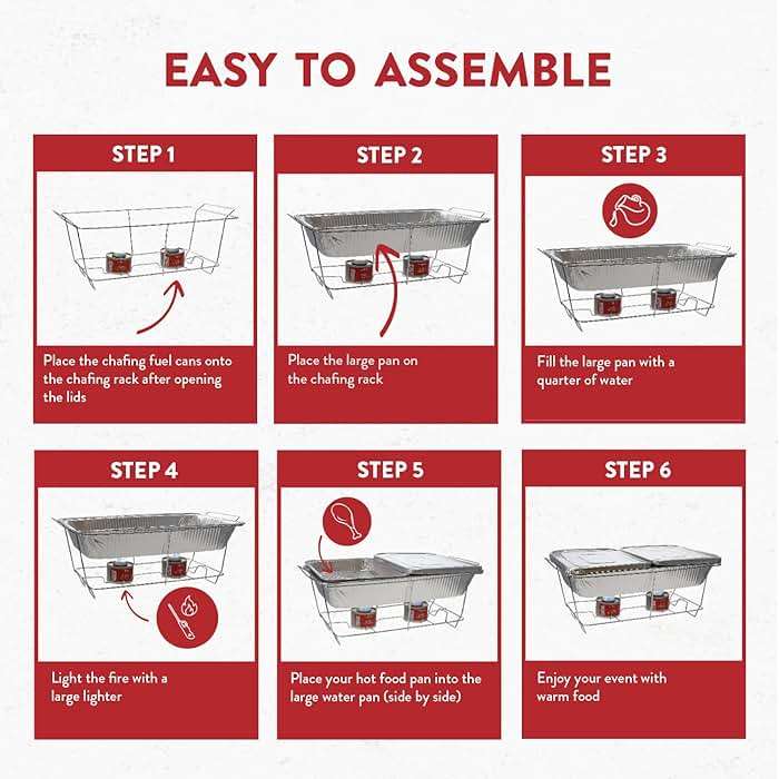 Large Full Size 33-Pcs Disposable Chaffing Buffet with-Covers, Utensils, Fuel Cans – Premium Chafing Dish Set for Events, Parties, Catering - Image 5