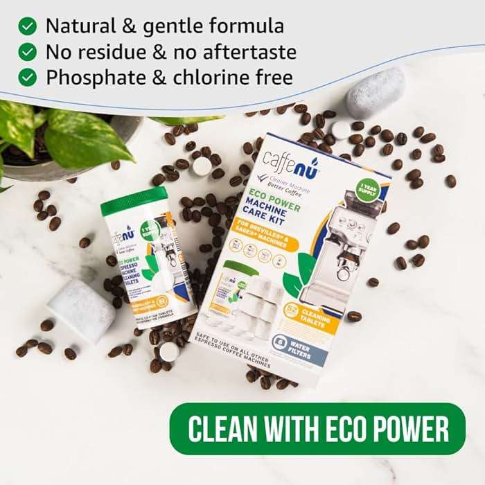 Caffenu Breville Compatible Cleaning Tablets & Water Filter. 52 Espresso Machine Cleaning Tablets & 6 Breville Filters for Espresso Machine. Removes Build-up & Filters Water Impurities. Years Supply. - Image 3