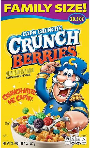 Cap'n Crunch Cereal, Crunch Berries, 20.5oz Box - Image 4