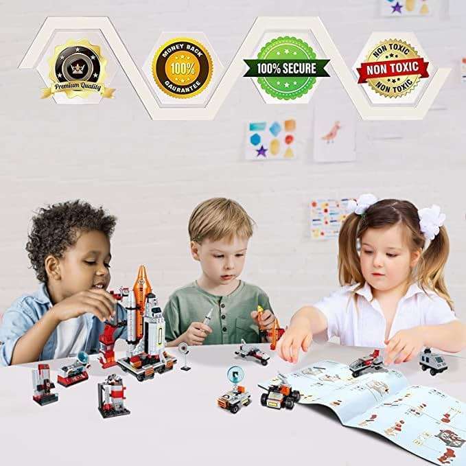 Space Exploration Shuttle Toys for 6 7 8 9 10 11 12 Year Old Boys 12-in-1 STEM Aerospace Building Kit Toy with Heavy Transport Rocket and Launcher Best Gifts for 6-12 Year Old Boys (566 PCS) - Image 2