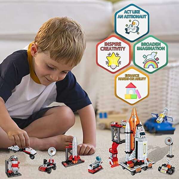 Space Exploration Shuttle Toys for 6 7 8 9 10 11 12 Year Old Boys 12-in-1 STEM Aerospace Building Kit Toy with Heavy Transport Rocket and Launcher Best Gifts for 6-12 Year Old Boys (566 PCS) - Image 5