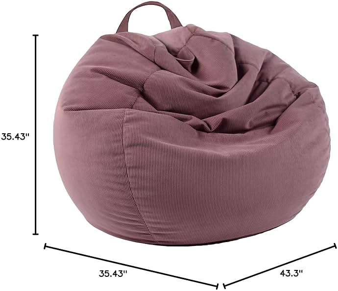 LPMOERA Stuffed Animal Storage Bean Bag Chair Cover (No Filler) For Kids and Adults.Pets Dogs/Cats Lazy Beds.Soft Premium Corduroy Stuffable Bean Bag For Organizing Children Plush Toys or Memory Foam - Image 3