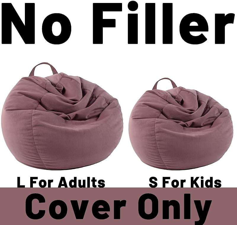 LPMOERA Stuffed Animal Storage Bean Bag Chair Cover (No Filler) For Kids and Adults.Pets Dogs/Cats Lazy Beds.Soft Premium Corduroy Stuffable Bean Bag For Organizing Children Plush Toys or Memory Foam - Image 8