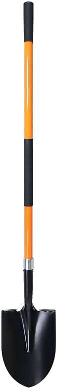 VNIMTI Heavy Duty Gardening Shovel, 56 Inch Round Blade with Fiberglass Handle (Orange) - Image 1