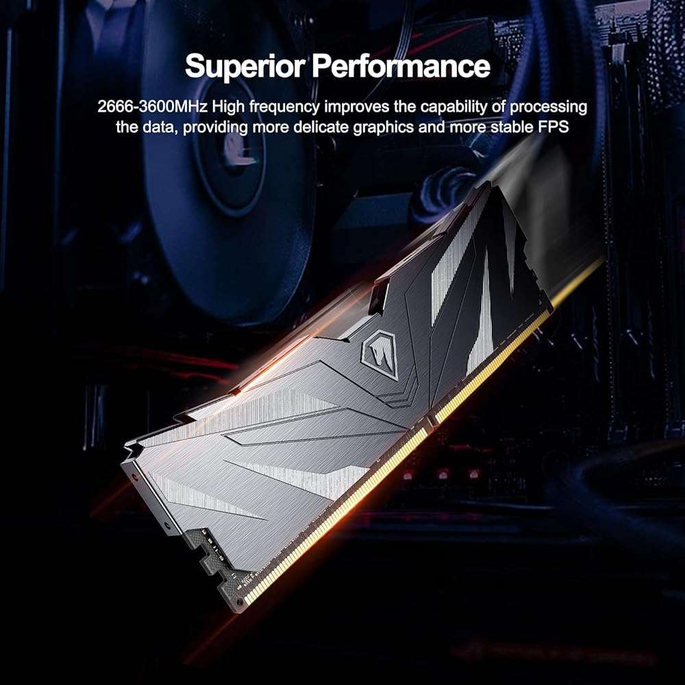 Netac DDR4 DRAM 32GB Kit (2x16GB) 3200MHz XMP 2.0 Dual Channel RAM CL16 (PC4-25600) 1.35V 288-Pin Upgraded Aluminum Heat Sink Ideal for Gaming Computer Upgrade - Shadow II Series - Image 2