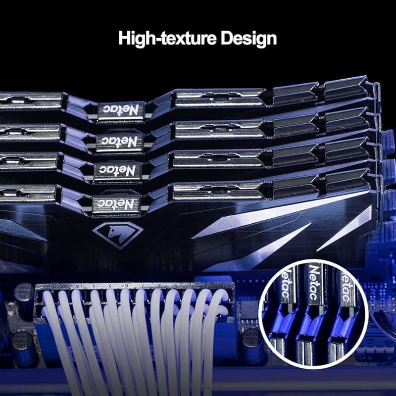 Netac DDR4 DRAM 32GB Kit (2x16GB) 3200MHz XMP 2.0 Dual Channel RAM CL16 (PC4-25600) 1.35V 288-Pin Upgraded Aluminum Heat Sink Ideal for Gaming Computer Upgrade - Shadow II Series - Image 7