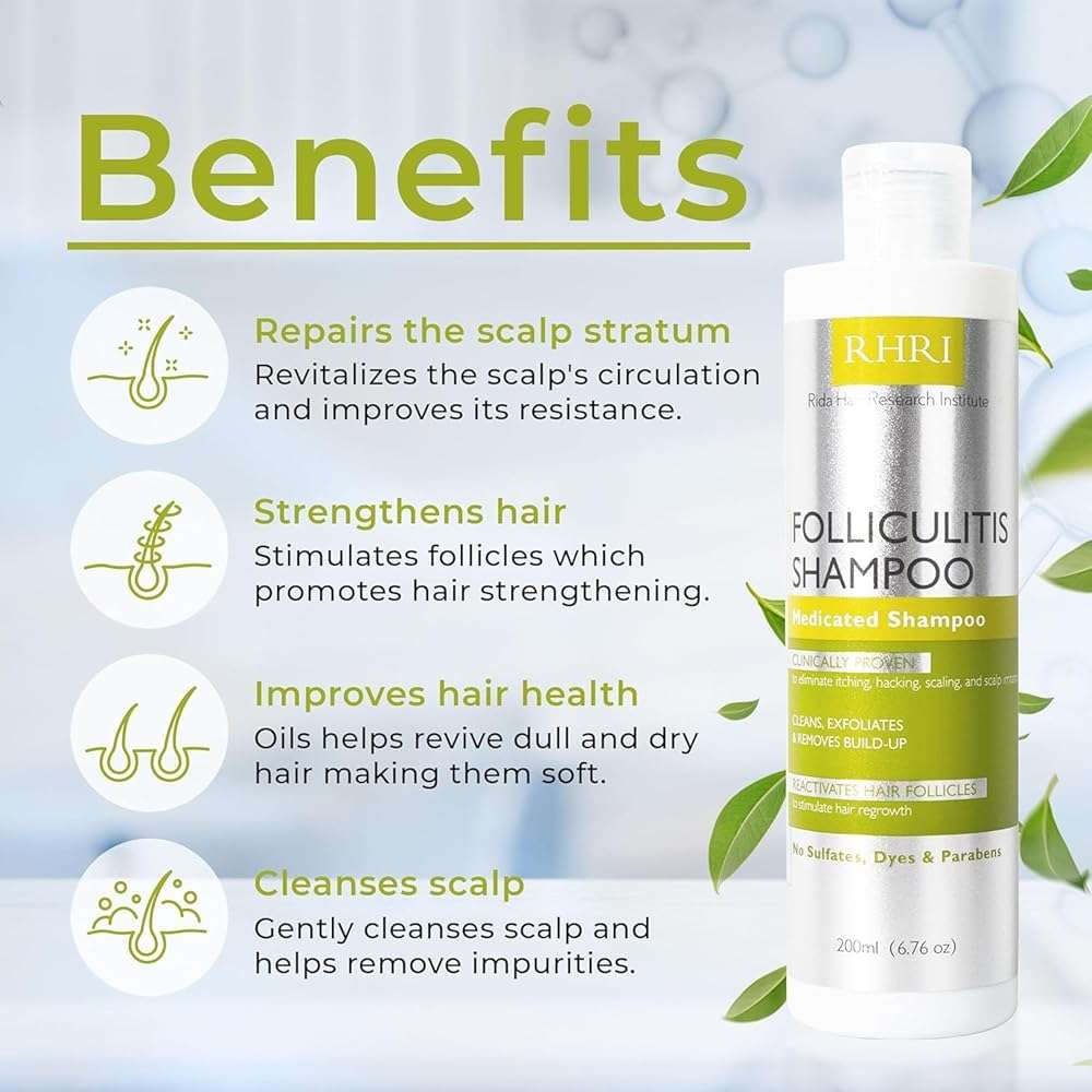 Folliculitis Shampoo | Antifungal Shampoo for Seborrheic Dermatitis, Scalp Psoriasis & Dandruff | Soothes Itchy, Dry Scalp | Cleanses, Exfoliates & Removes Build-Up | Reactivates Hair Follicles - Image 2