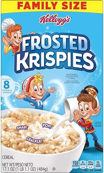 Kellogg's Frosted Krispies Breakfast Cereal, Kids Snacks, Baking Marshmallow Treats, Family Size, Original (8 Boxes) - Image 6