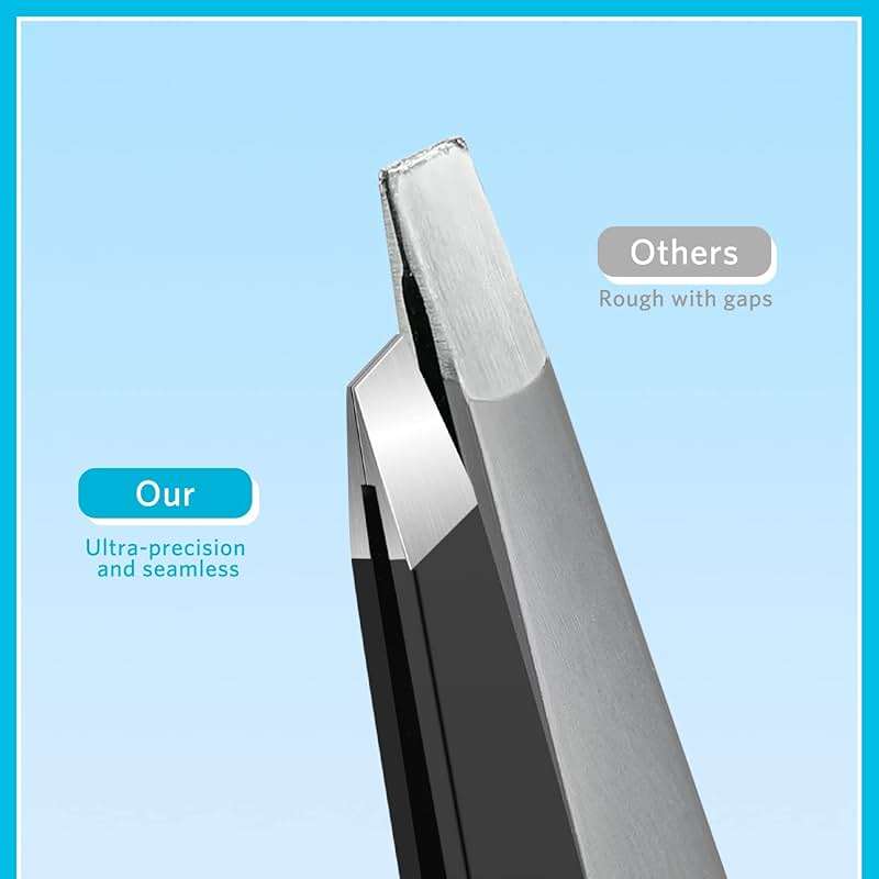 MORGLES Tweezers Set and Nail Clippers, 9 Pcs Stainless Steel Tweezers Kit for Men Professional Manicure Set for Men Grooming Kit With Leather Travel Case - Image 2