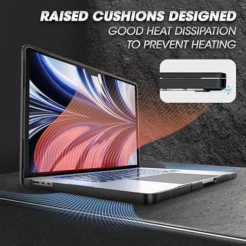 SUPCASE for MacBook Air 13 Inch Case 2026-2022 (Unicorn Beetle), M5/M4/M3/M2 A3449 A3240 A3113 A2681 Heavy Duty Rugged Shockproof Hard Shell Anti Scratch Protective Cover for MacBook Air 13.6", Black - Image 7