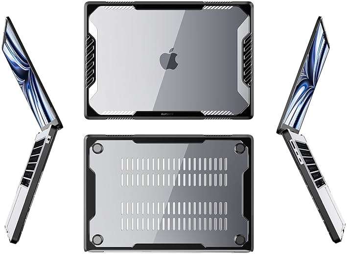 SUPCASE for MacBook Air 13 Inch Case 2026-2022 (Unicorn Beetle), M5/M4/M3/M2 A3449 A3240 A3113 A2681 Heavy Duty Rugged Shockproof Hard Shell Anti Scratch Protective Cover for MacBook Air 13.6", Black - Image 8