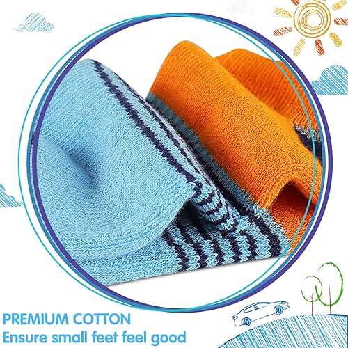 Comfoex Boys Socks 4-10 Years Old 6 Pairs Half Cushioned Short Ankle Athletic Cotton Socks - Image 6