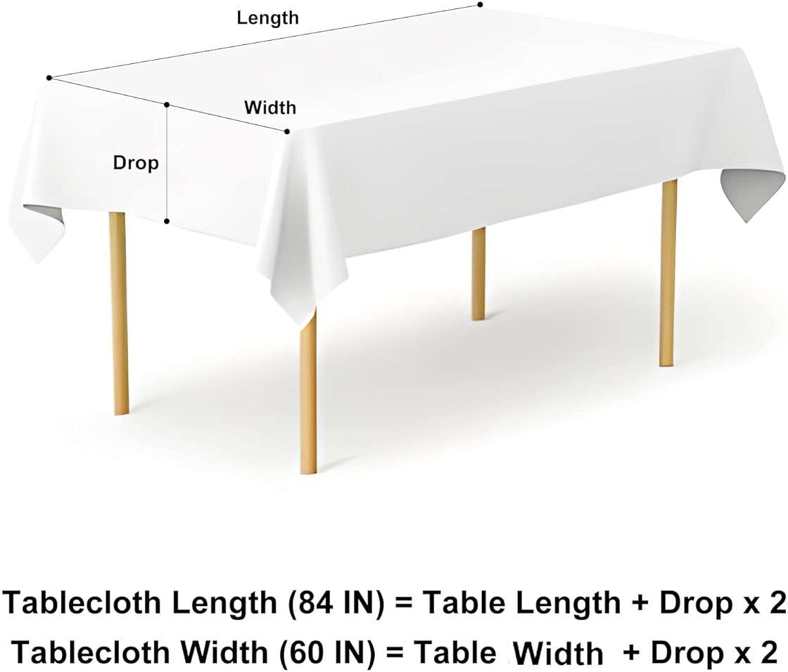 misaya Rectangle Waterproof Vinyl Table Cloth, Buffalo Flannel Backed Tablecloth, Wipeable Plastic Table Cover for Dinner, Kitchen, Outdoor (60" x 84", Black and White) - Image 3
