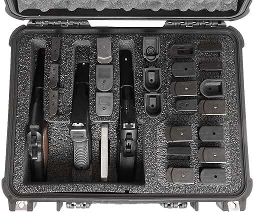 Case Club 3 Pistol & Accessory & Up to 23 Magazines Pre-Cut Waterproof Case with Silica Gel to Help Prevent Gun Rust (Gen 2) - Image 4