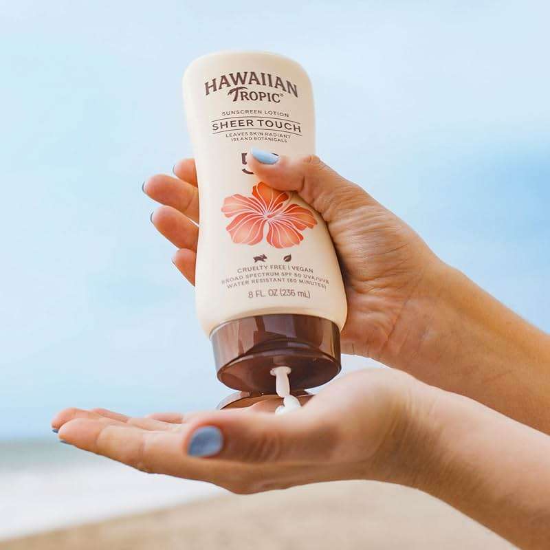 Hawaiian Tropic Sheer Touch Lotion Sunscreen SPF 70, 8 Fl Oz | Broad Spectrum, Oxybenzone Free, Sunblock Lotion, Hawaiian Tropic Sunscreen SPF 70, 8 Fl Oz - Image 6