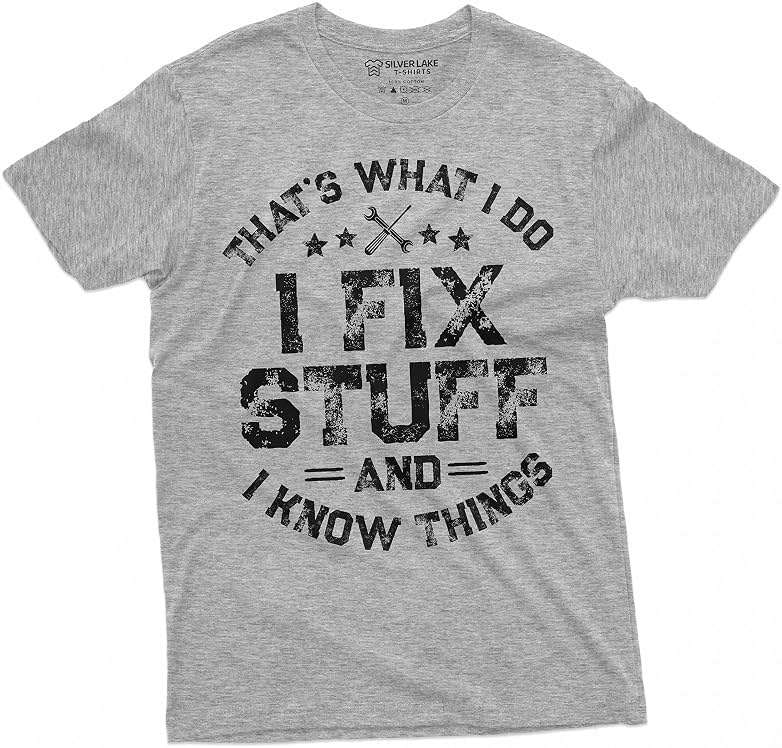 Men's Funny I fix Stuff T-Shirt Mechanic Engineer Garage Tee Shirt - Image 1