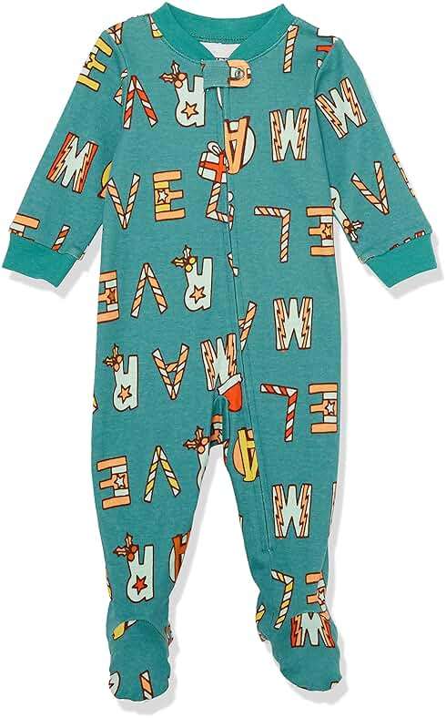 Amazon Essentials Disney | Marvel | Star Wars Unisex Babies' and Toddlers' Snug-Fit Cotton Footed Pajamas, Multipacks - Image 1