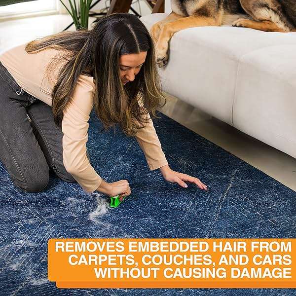 FurDozer Pet Hair Remover & Auto Detailing Tools - Cat & Dog Hair Remover for Carpets, Car Interiors, Couches, Bedding, & Pet Furniture (Green, X3 PRO - 5" Long) - Image 5