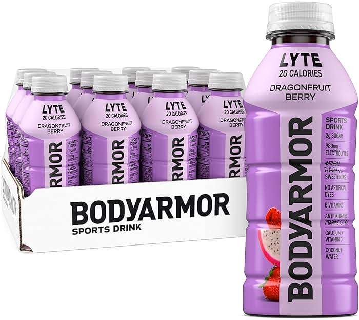 BODYARMOR Lyte Sports Drink Low-Calorie Beverage, Dragonfruit Berry, Coconut Water Hydration, Natural Flavors with Vitamins, Potassium-Packed Electrolytes, 16 Fl Oz (Pack of 12) - Image 1