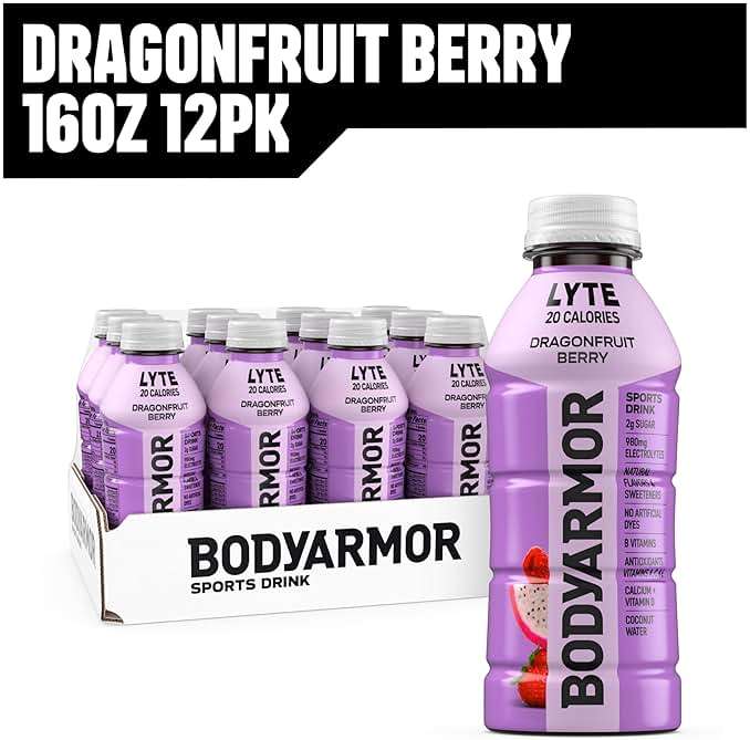 BODYARMOR Lyte Sports Drink Low-Calorie Beverage, Dragonfruit Berry, Coconut Water Hydration, Natural Flavors with Vitamins, Potassium-Packed Electrolytes, 16 Fl Oz (Pack of 12) - Image 10