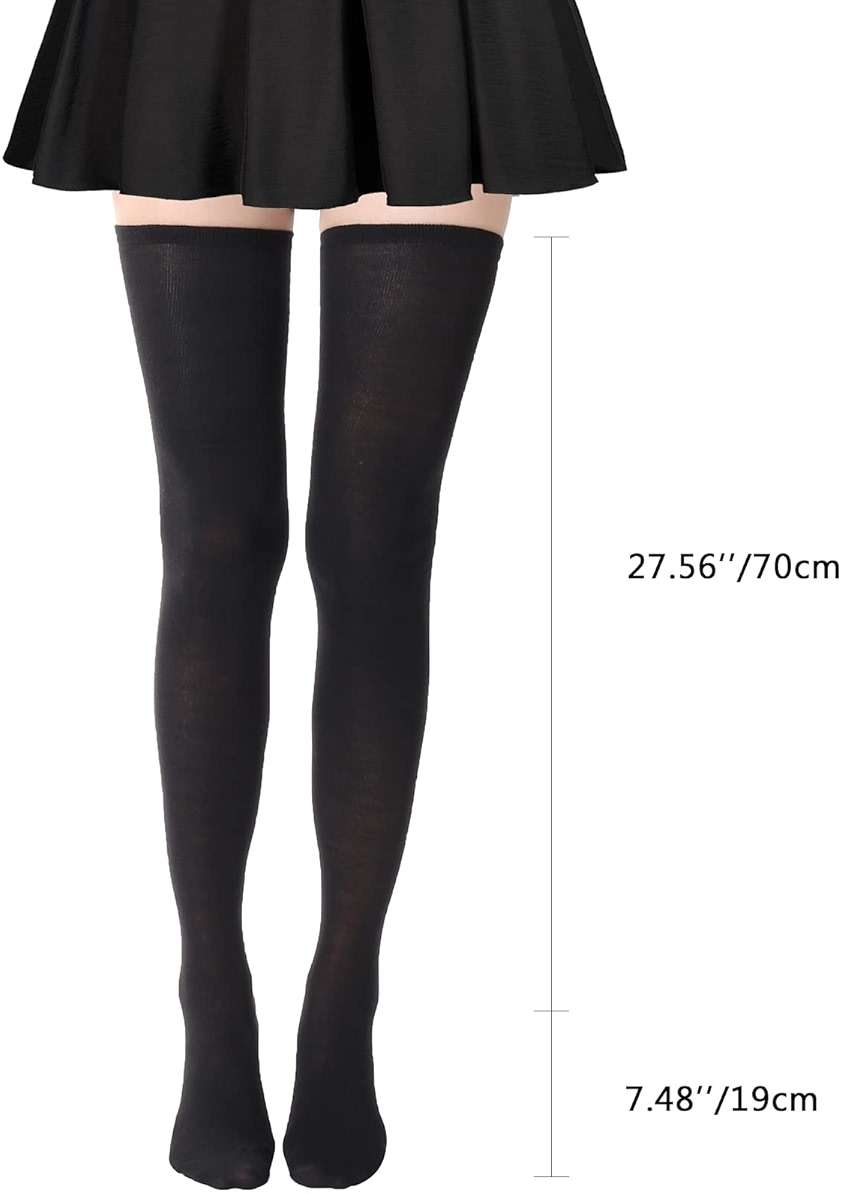 AQOKKA Extra Long Thigh High Socks for Women Striped Over Knee Thigh Socks Long Boot Thigh High Stockings Leg Warmers - Image 2