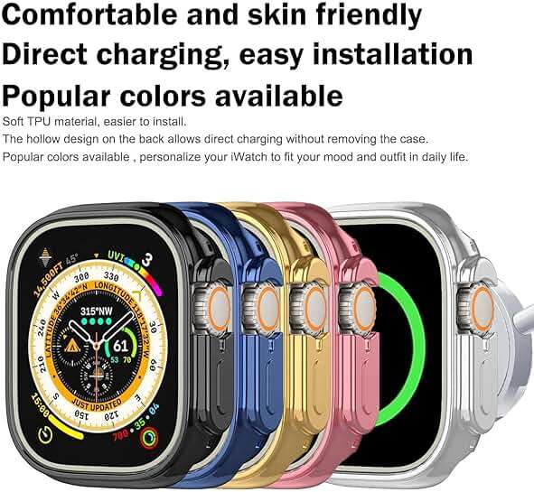BOTOMALL Compatible with Apple Watch Bumper Case Ultra 3/2/1 49mm Soft Flexible TPU Thin Lightweight Protective Cover for iWatch [NO Front Screen Protector] - Image 6