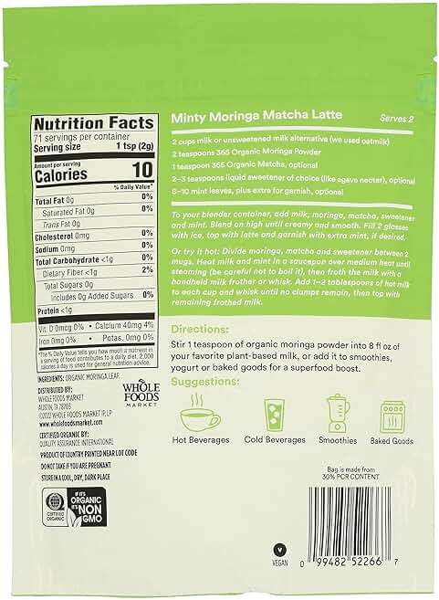 365 by Whole Foods Market, Organic Moringa Powder, 5 Ounce - Image 2