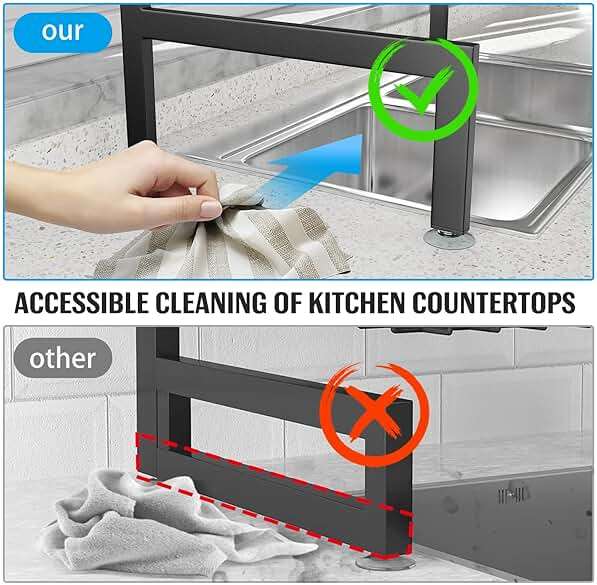 SNSLXH 4 Baskets 2-Tier Over The Sink Dish Drying Rack, 26.57"-35", Large Sink Rack for Kitchen, Extensible and Adjustable, Saving Kitchen Space - Image 6