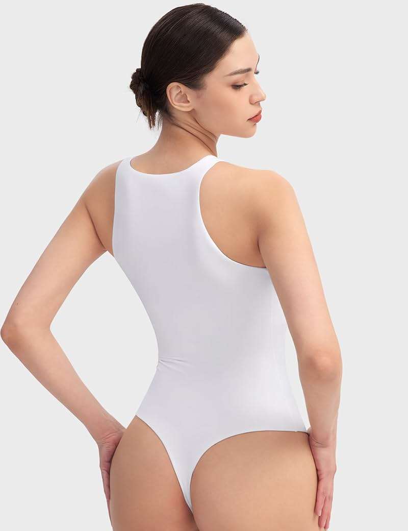 Women's High Neck Sleeveless Bodysuit Sexy Tank Tops Smoke Cloud Collection - Image 4