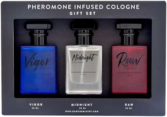 RawChemistry Pheromone Infused Mens Cologne Gift Set - Colognes, 1 Fl Oz (Pack of 3) - Image 1