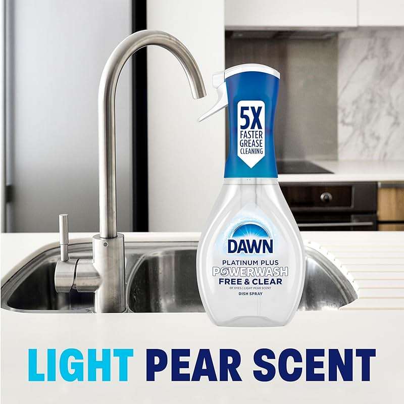 Dawn Free & Clear Powerwash Dish Spray, Dish Soap, Pear Scent Refill, 16 Fl oz (6 Pack) - Image 9