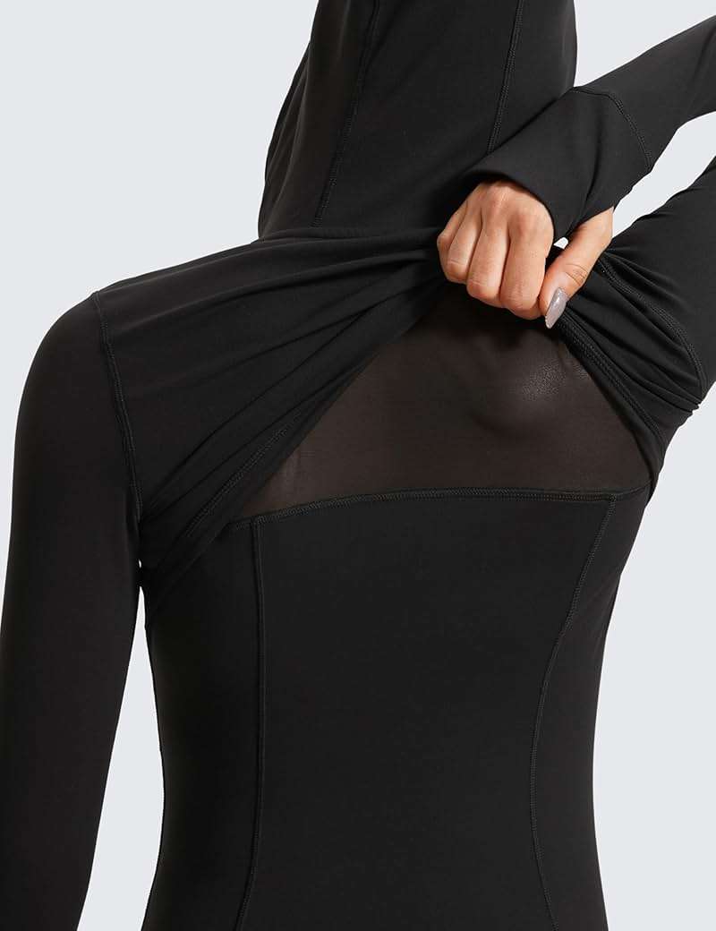 CRZ YOGA Butterluxe Hooded Athletic Jackets for Women - Full Zip Track Casual Tops with Thumb Holes Pockets - Image 3
