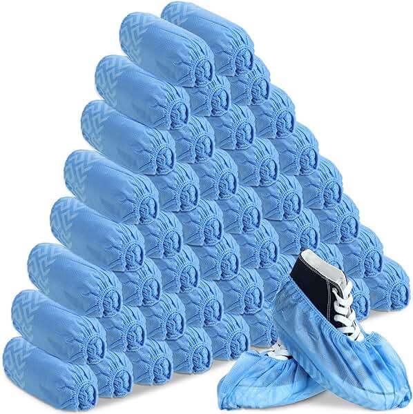 Jeere 600 Packs Disposable Boot Shoe Covers Non Slip Thick Extra Booties for Shoes Covers Durable for Men Women (Blue) - Image 1