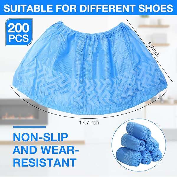 Jeere 600 Packs Disposable Boot Shoe Covers Non Slip Thick Extra Booties for Shoes Covers Durable for Men Women (Blue) - Image 2