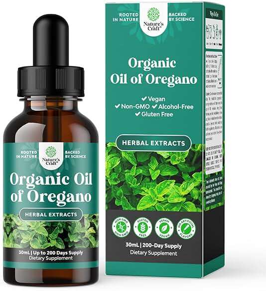 Organic Oregano Oil Drops - Super Concentrated Liquid Oil of Oregano with Carvacrol 60% for Digestion & Immune Support- Liquid Herbal Extract Tincture for Immune Strength & Healthy Intestines -1 Fl Oz - Image 1